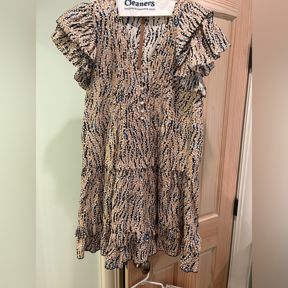 hunter bell NYC virginia printed ruffle mini babydoll dress - Picture 3 of 5